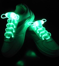 Светящиеся зеленые LED шнурки