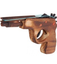 Деревянный пистолет стреляющий резинками