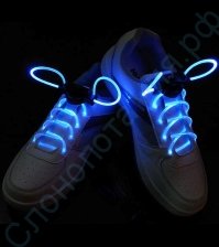 Светящиеся синие LED шнурки