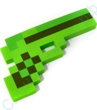 Зеленый пиксельный пистолет Minecraft