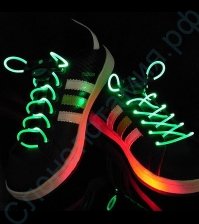 Светящиеся зеленые LED шнурки