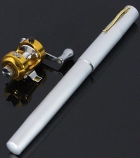 Карманная удочка ручка Fish Pen с позолоченной катушкой
